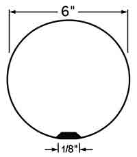 echnical request document illustrating specifications for 6-inch silicon wafers with a notch instead of a flat, cleanroom CMOS compatible, including wafer diagram with 6-inch diameter and 1/8-inch notch.