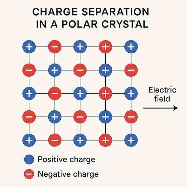 Charge separation in a polar crystal