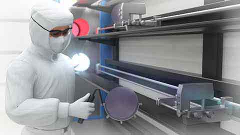 research engineer in semiconductor cleanroom