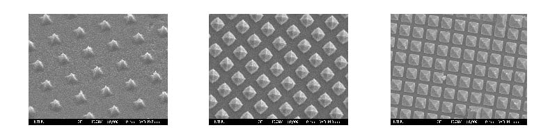 scanning electron microscopy of patterned silicon wafers