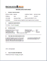 Silicon Wafer Materails Safety Data Sheet